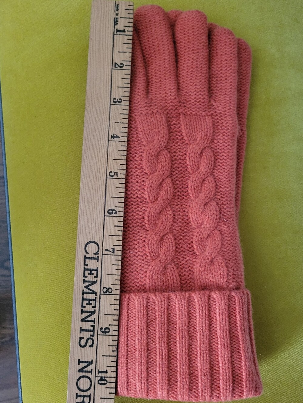 Banana Republic Orange Cable Knit Merino-Cashmere Beanie Hat & Gloves Set NEW - Picture 5 of 12
